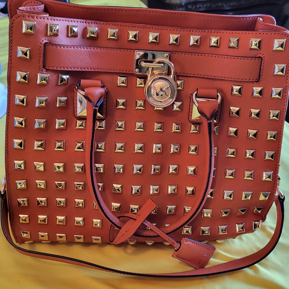 Orange Gold studded Michael Kors
